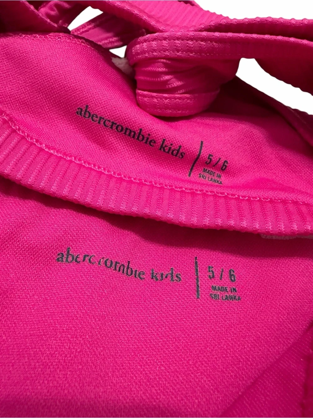 Abercrombie Kids‎ Girls Hot Pink Ribbed Two-Piece Bikini | Size 5/6